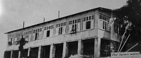 Historische Aufnahme des Ingenieurhauses mit Veranda