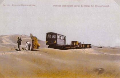 Die Grubenbahn durch die Dünen, Postkarte